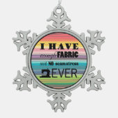 裁縫が不十分な生地・工芸品 スノーフレークピューターオーナメント (正面)