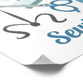 裁縫とキルティングブルー ポスター (角)