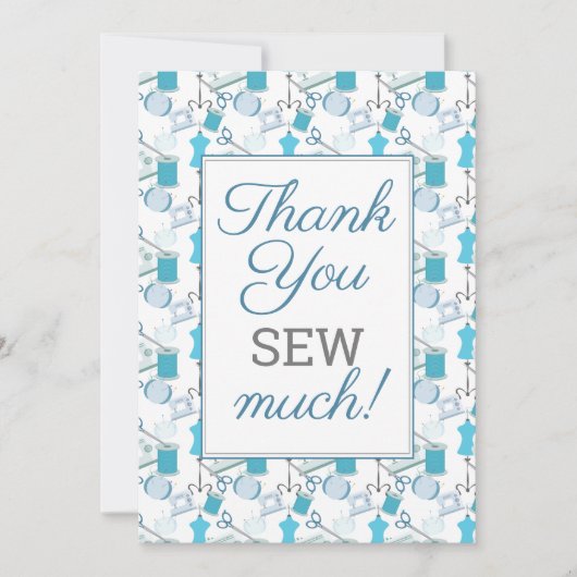 裁縫とキルティング おもしろい サンキューカード (正面)