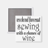 裁縫とワイン マグネット (正面/裏面)