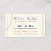 裁縫と変更サービス – Water Color Art 名刺 (裏面)