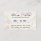 裁縫と変更サービス – Water Color Art 名刺 (裏面)