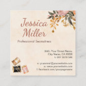 裁縫と変更 – ヴィンテージスタイルアート スクエア名刺 (裏面)