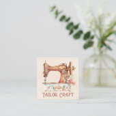 裁縫と変更 – ヴィンテージスタイルアート スクエア名刺 (スタンド正面)