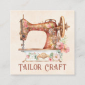 裁縫と変更 – ヴィンテージスタイルアート スクエア名刺 (正面)