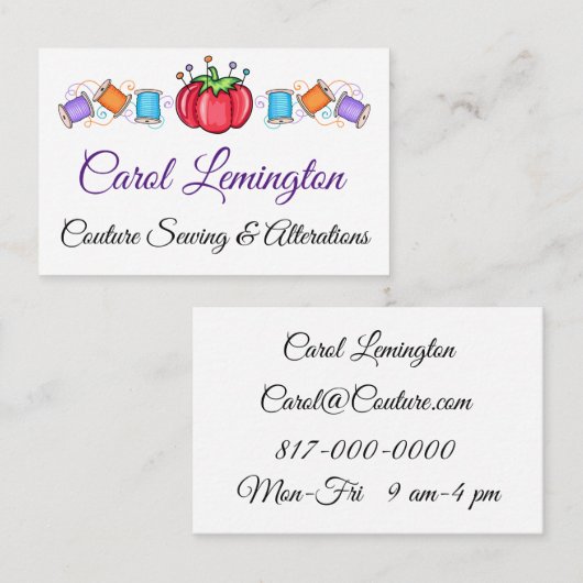裁縫と変更 名刺 (正面/裏面)