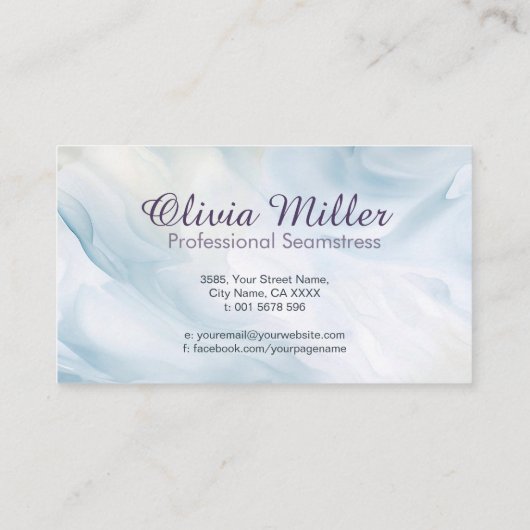 裁縫と変更 – 水彩スタイルアート 名刺 (裏面)