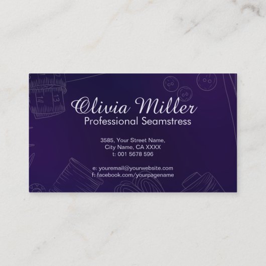 裁縫と変更 – Line Art 名刺 (裏面)