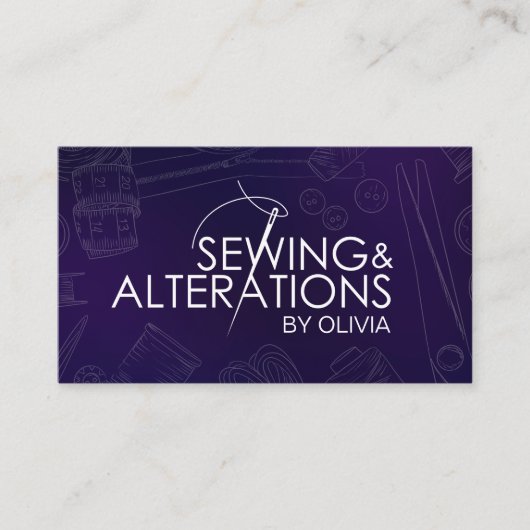 裁縫と変更 – Line Art 名刺 (正面)
