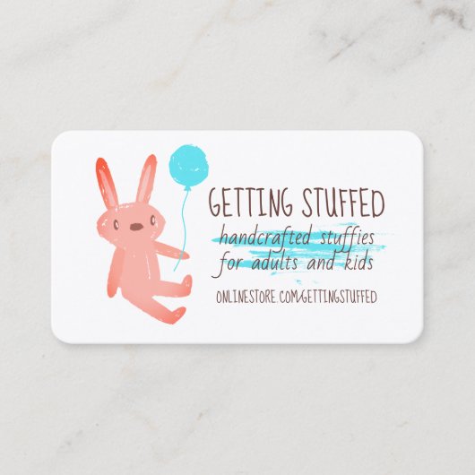 裁縫のお針子で手作りのぬいぐるみ 名刺 (正面)