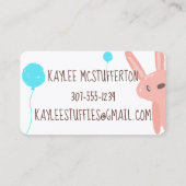 裁縫のお針子で手作りのぬいぐるみ 名刺 (裏面)