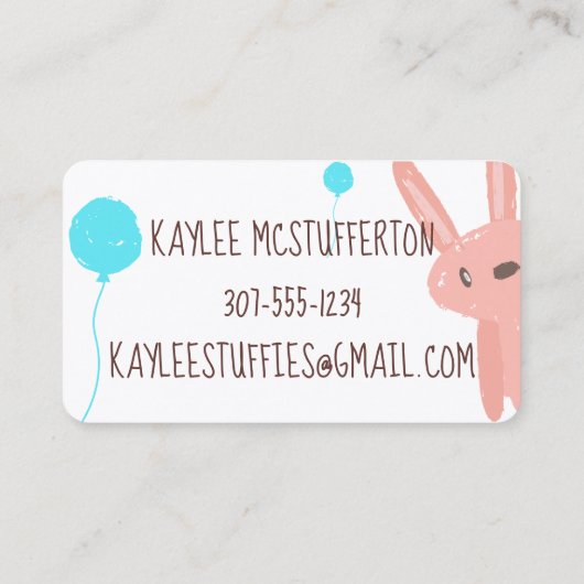 裁縫のお針子で手作りのぬいぐるみ 名刺 (裏面)