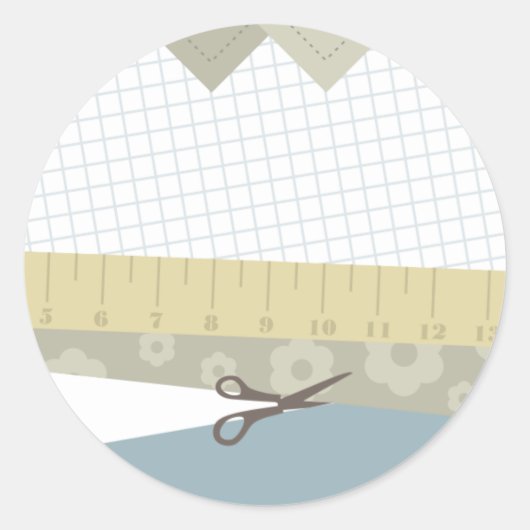 裁縫のクラフトはさみ測定テープ包装gi ラウンドシール (正面)