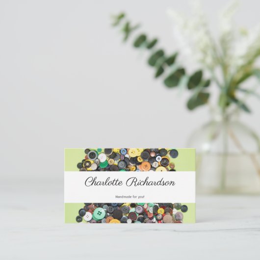 裁縫のシーメストテーラードレスマーカー手作り 名刺 (スタンド正面)