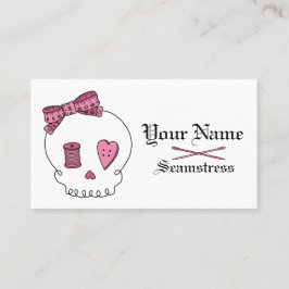 裁縫のスカル(ピンク) 名刺