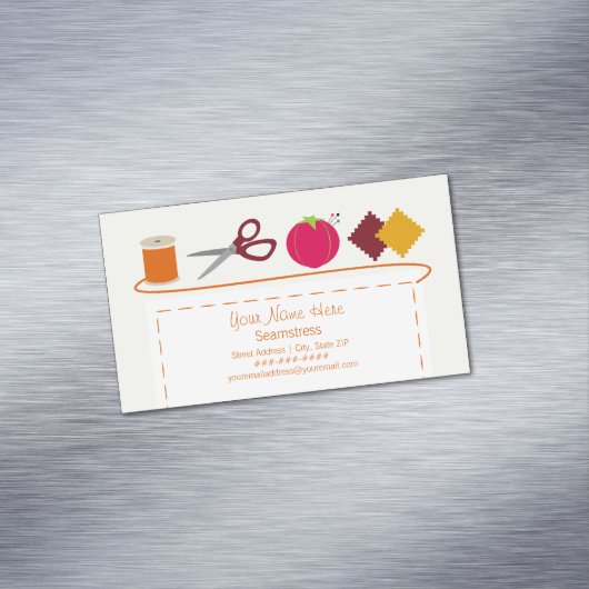 裁縫のテーマの磁気名刺 マグネット名刺 (インサイチュ)