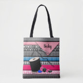 裁縫のトート- 3D -生地か針またはボタン トートバッグ (正面)