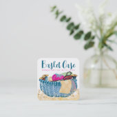 裁縫のバスケットのシーメストレスファブリック工芸品squ スクエア名刺 (スタンド正面)