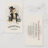 裁縫のマウスのビクトリア時代の人の刺激を受けたなイラストレーション 名刺 (正面/裏面)