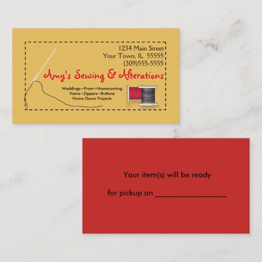 裁縫の変化の名刺 名刺 (正面/裏面)