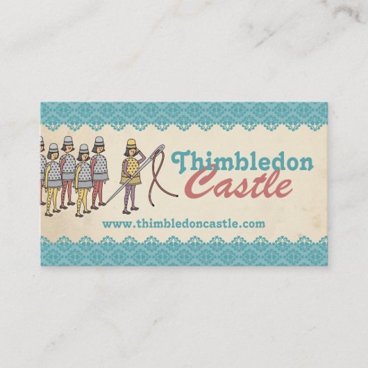 裁縫の指ぬきの針の糸の軍隊の裁縫婦カード 名刺 (正面)