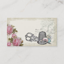 裁縫の概念のアイボリーの名刺