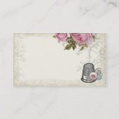 裁縫の概念のアイボリーの名刺 名刺 (裏面)