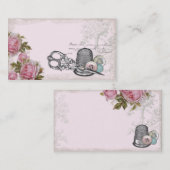 裁縫の概念のピンクの名刺 名刺 (正面/裏面)