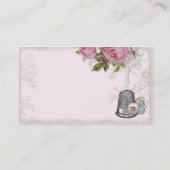 裁縫の概念のピンクの名刺 名刺 (裏面)