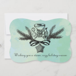 裁縫の概念は、愛で手作りのクリスマスのスレッド シーズンカード