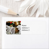 裁縫の糸とレース付きバスケット ラベル (インサイチュ)