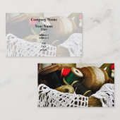 裁縫の糸とレース付きバスケット 名刺 (正面/裏面)