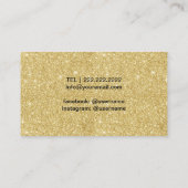 裁縫の裁縫婦のドレスメーカーの金ゴールドのグリッター 名刺 (裏面)
