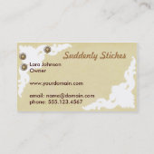 裁縫の裁縫婦のヴィンテージのベージュ名刺 名刺 (裏面)