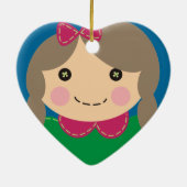 裁縫の裁縫婦の人形のクリスマスツリーのオーナメント セラミックオーナメント (裏面)