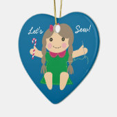 裁縫の裁縫婦の人形のクリスマスツリーのオーナメント セラミックオーナメント (左)