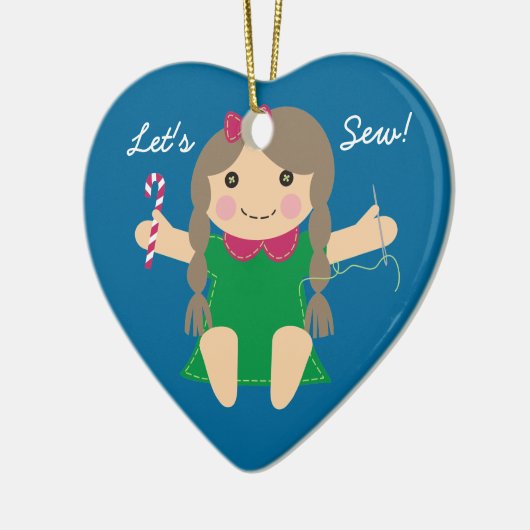 裁縫の裁縫婦の人形のクリスマスツリーのオーナメント セラミックオーナメント (左)
