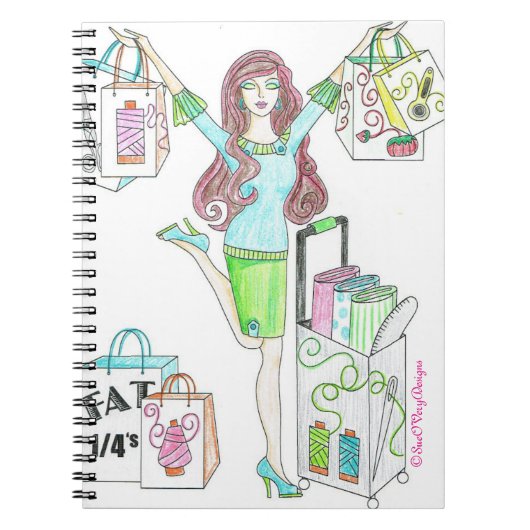 裁縫の買物客のノート ノートブック (正面)