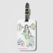 裁縫の買物客の荷物のラベル ラゲッジタグ (正面縦)