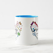 裁縫はハートのマグに用具を使います ツートーンマグカップ (中央)