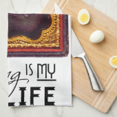 裁縫は私の人生 キッチンタオル (四つ折り)