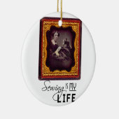 裁縫は私の人生 セラミックオーナメント (右)