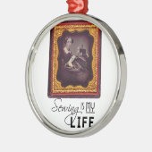 裁縫は私の人生 メタルオーナメント (左)