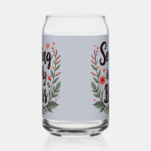 裁縫は私の至福 フローラル タイポグラフィ ガラス缶 (右)