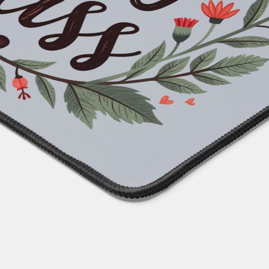 裁縫は私の至福 フローラル タイポグラフィ デスクマット (コーナー)