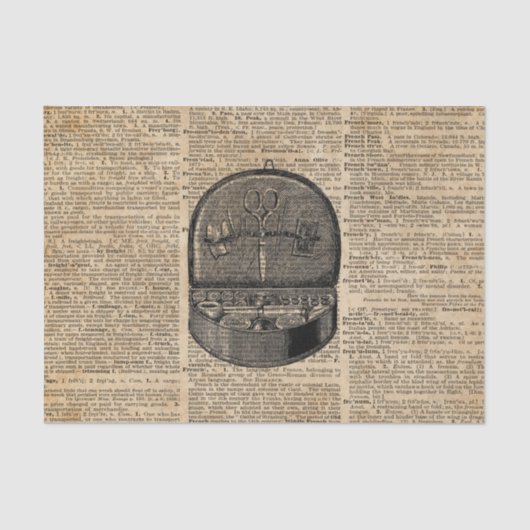 裁縫は辞書の芸術10lbのティッシュペーパーに用具を使います 薄葉紙 (正面)