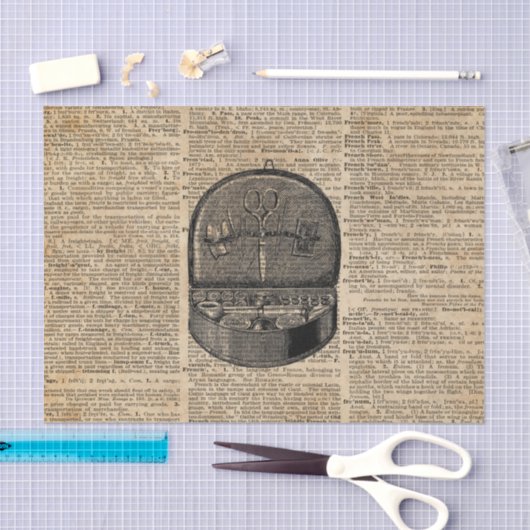 裁縫は辞書の芸術10lbのティッシュペーパーに用具を使います 薄葉紙 (クラフト)