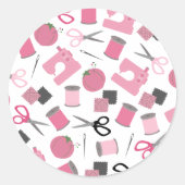 裁縫をテーマにした封筒用シールシール ラウンドシール (正面)