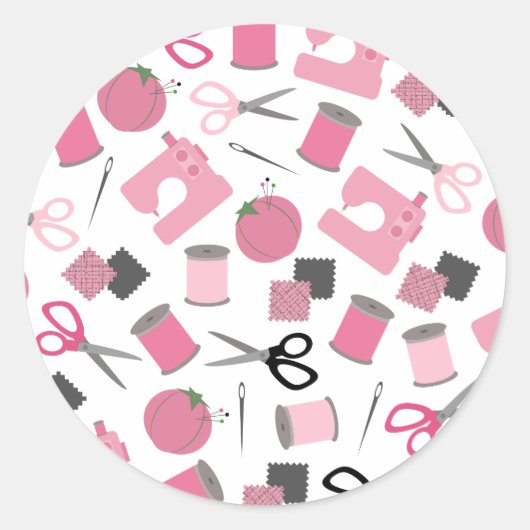 裁縫をテーマにした封筒用シールシール ラウンドシール (正面)