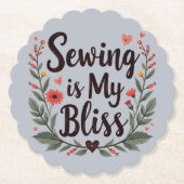 裁縫イマイブリスフローラタイポグラフィ ペーパーコースター (正面)